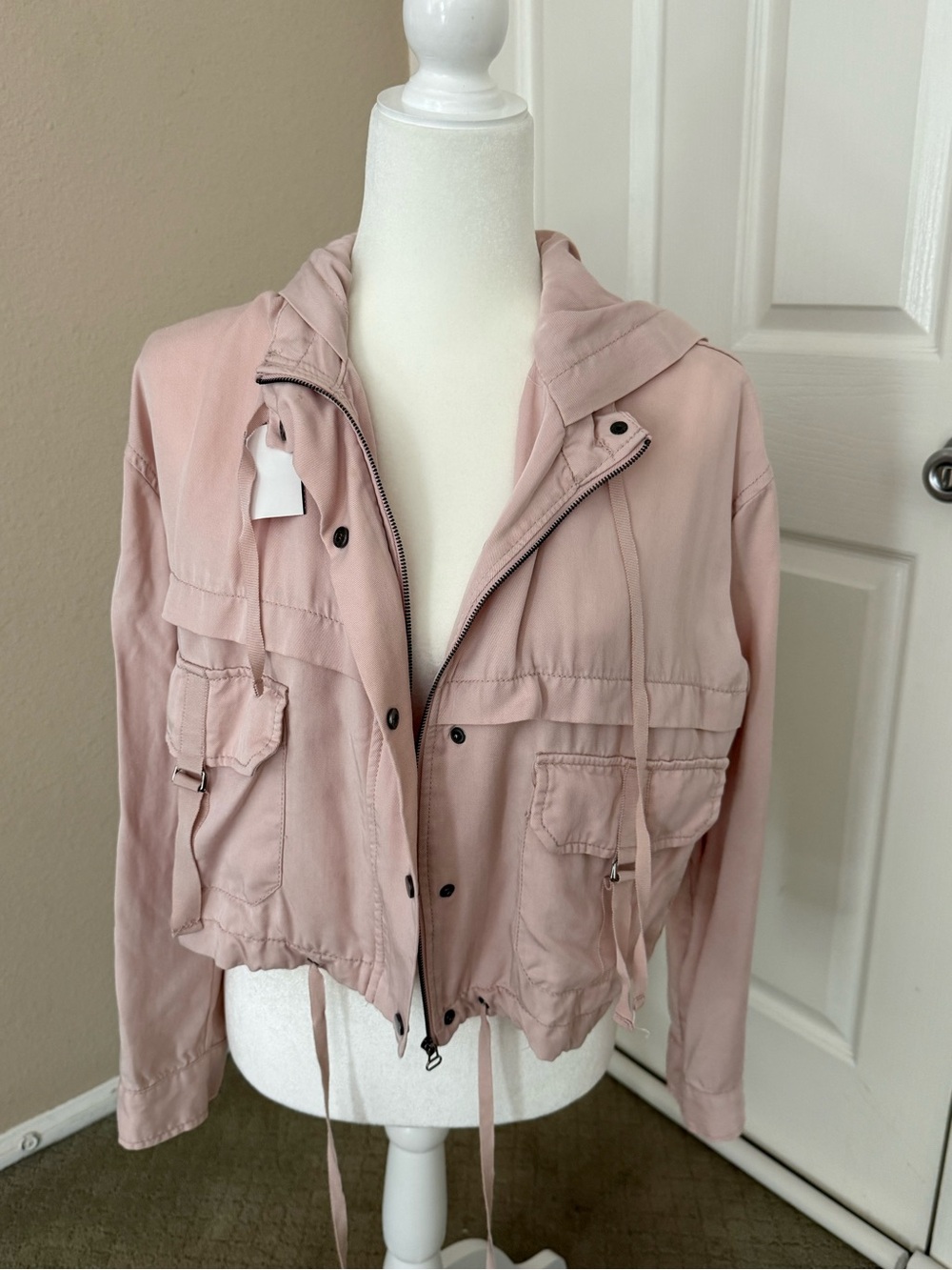 Max Studio utility jacket in blush pink
